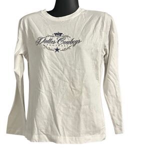 COWBOYS football white long sleeve shirt tee top women’s small